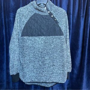 Main Strip Charcoal Turtleneck Sweater